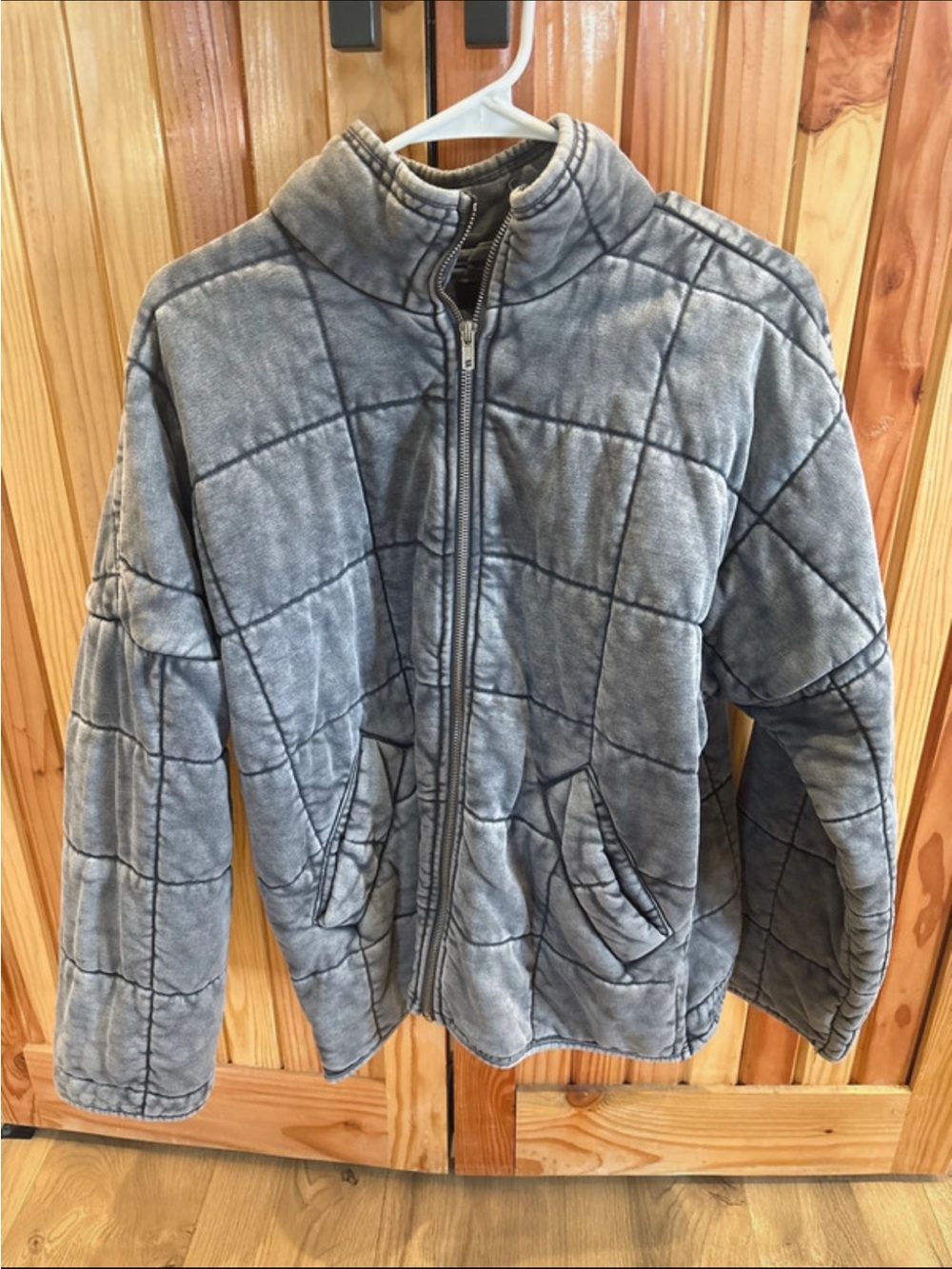 Forever 21 Gray Quilted Bomber Jacket